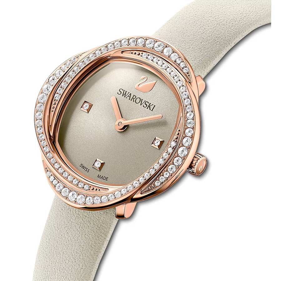 Đồng Hồ Nữ Swarovski Crystal Flower 5552424 Màu Xám