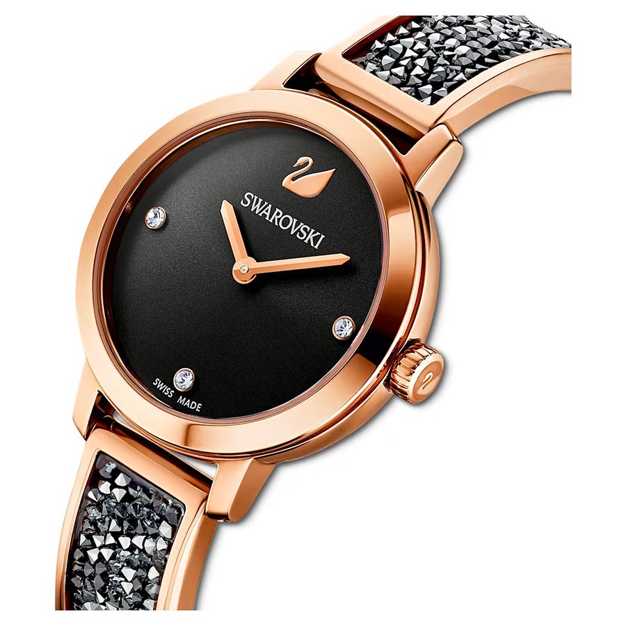 Đồng Hồ Nữ Swarovski Cosmic Rock Watch 5376068 Màu Đen, Vàng Hồng