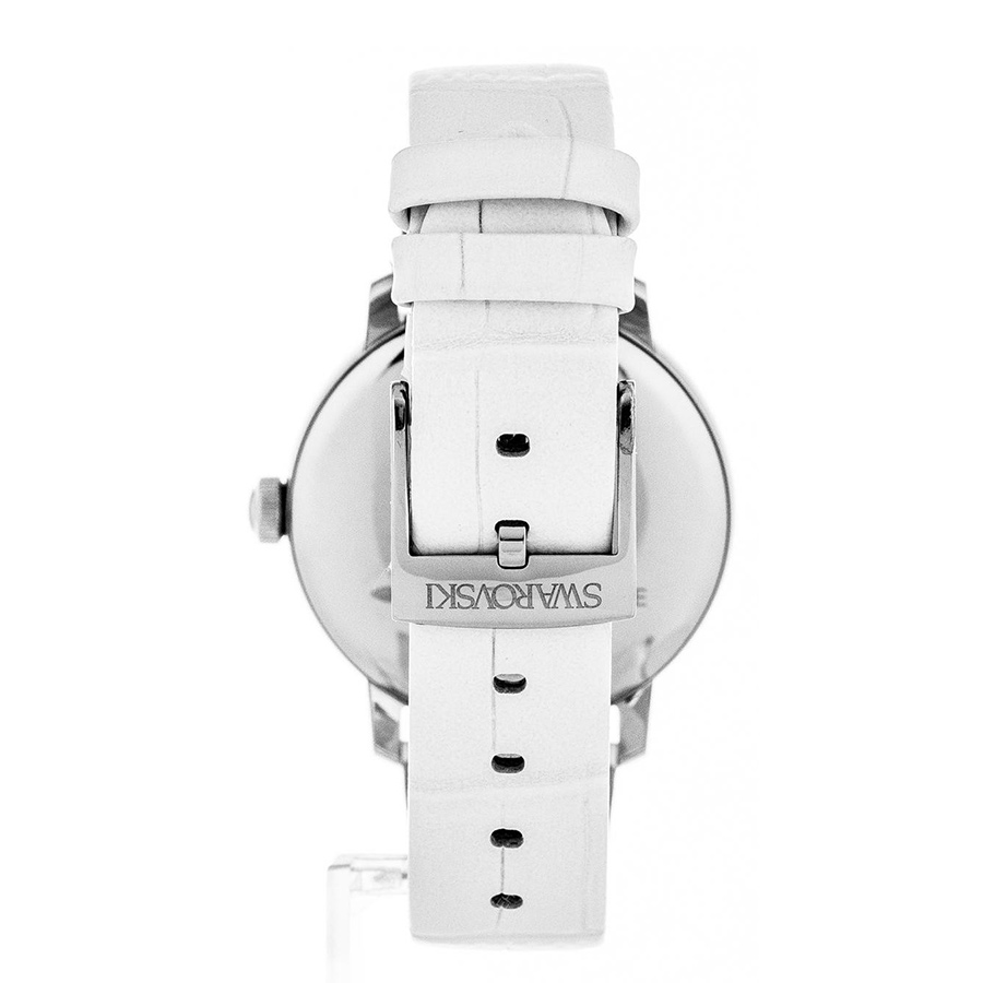 Đồng Hồ Nữ Swarovski Crystalline Silver Tone White Leather Watch 5295383 Màu Trắng