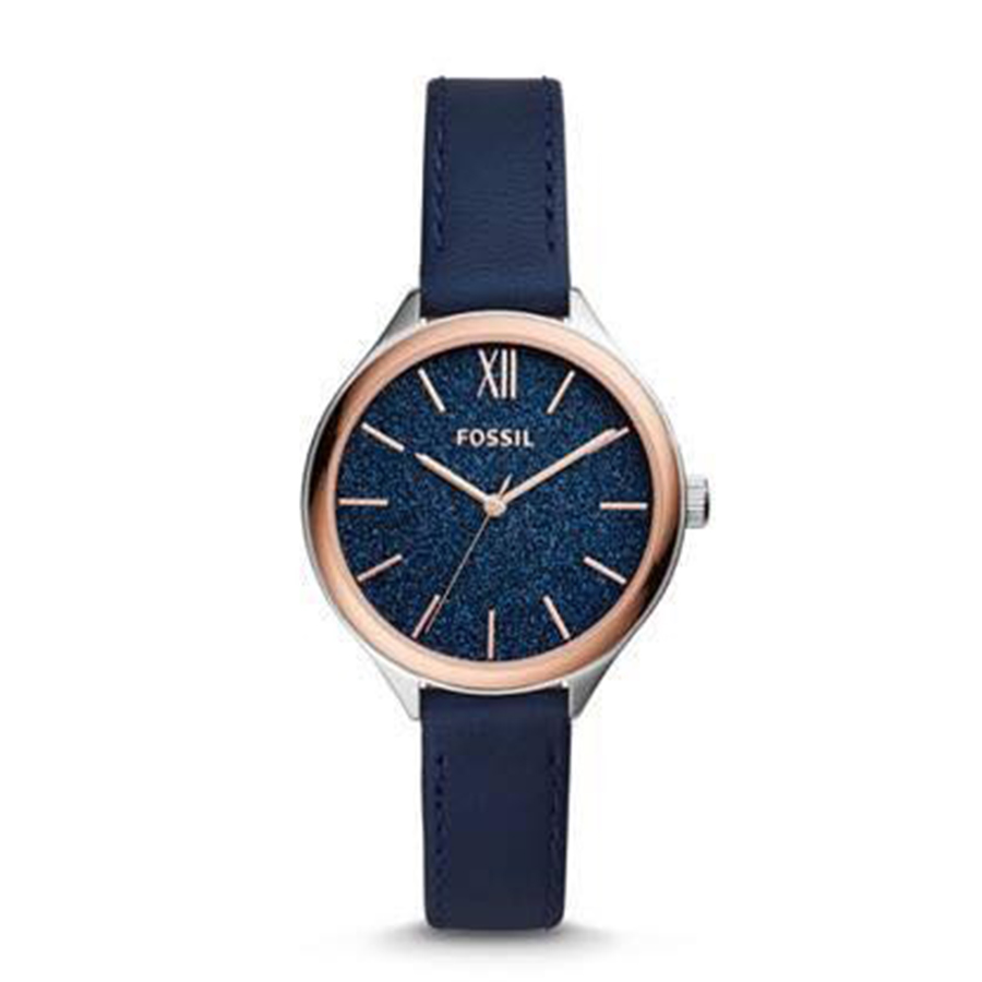 Đồng Hồ Nữ Fossil Leather Watch BQ3309 Màu Xanh Navy