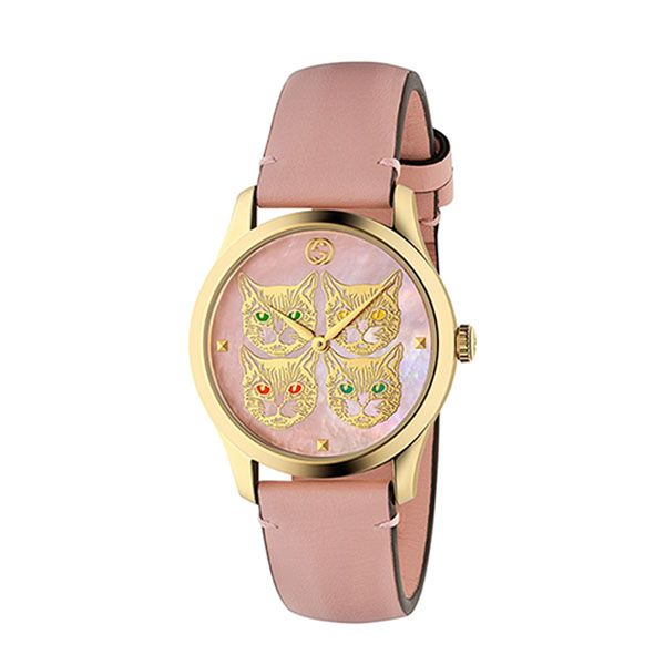 Đồng Hồ Nữ Gucci G-Timeless Pink Blooms Watch 38mm Màu Vàng Hồng