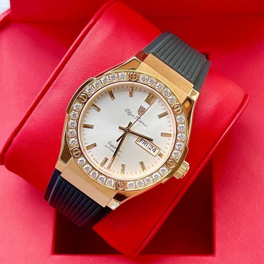 Đồng Hồ Nam Olym Pianus OP990-45ADGSR-PWB Màu Đen Vàng