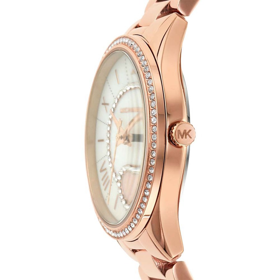 Set Đồng Hồ Nữ Michael Kors MK Lauryn Quartz Crystal Rose Gold-tone Ladies Watch And Bracelet Set MK1038 Màu Vàng Hồng
