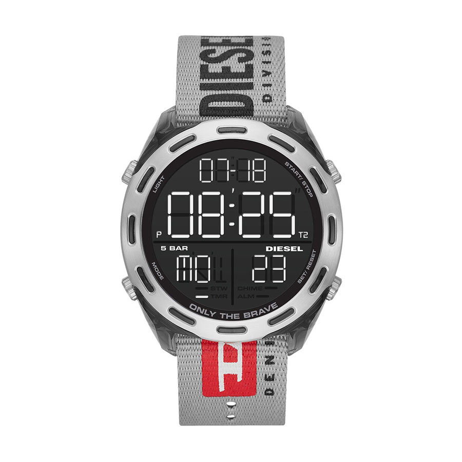 Đồng Hồ Nam Diesel Crusher Alarm Quartz Digital Black Dial Men's Watch DZ1894 Màu Đen