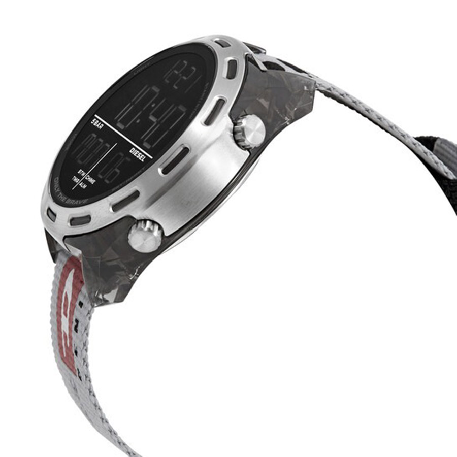 Đồng Hồ Nam Diesel Crusher Alarm Quartz Digital Black Dial Men's Watch DZ1894 Màu Đen