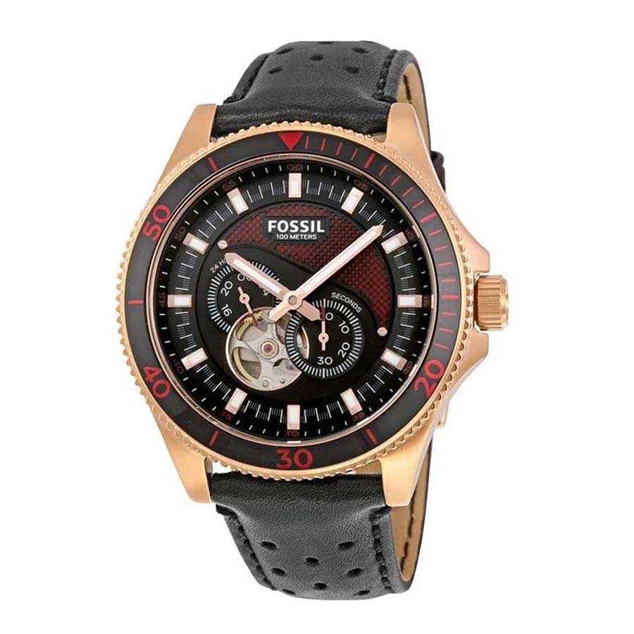 Đồng Hồ Nam Fossil Wakefield Black Dial Automatic Men's Chronograph Watch ME3091 Màu Đen