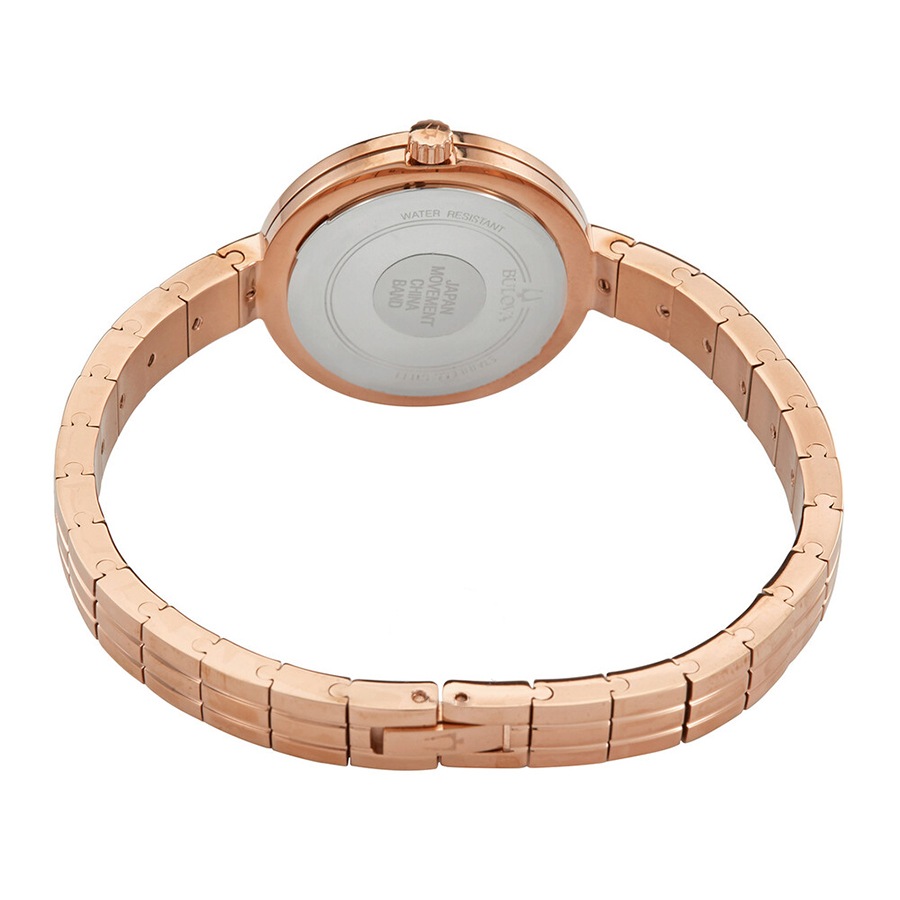 Đồng Hồ Nữ Bulova Rhapsody Quartz Diamond Silver Dial Ladies Watch 97P145 Màu Vàng Hồng