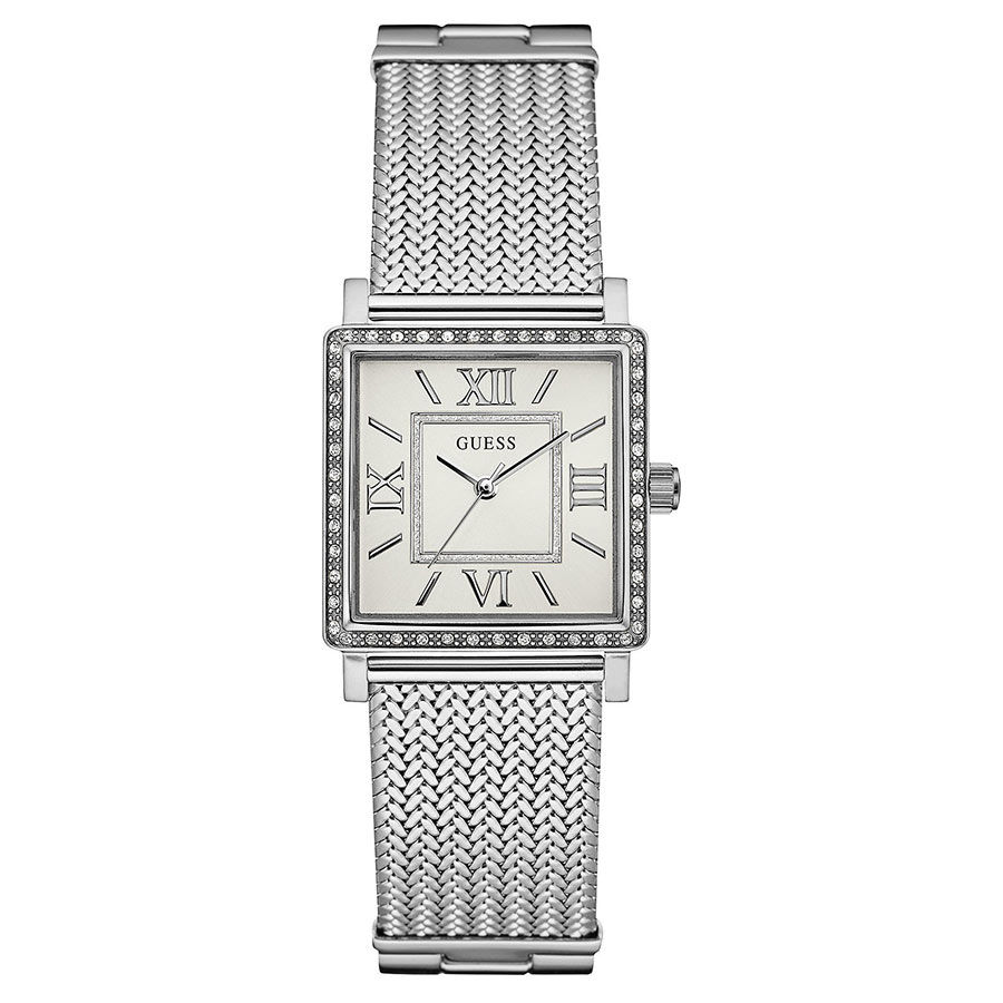 Đồng Hồ Nữ Guess Highline Mesh Bracelet Women's Watch 28mm U0826L1 Màu Bạc