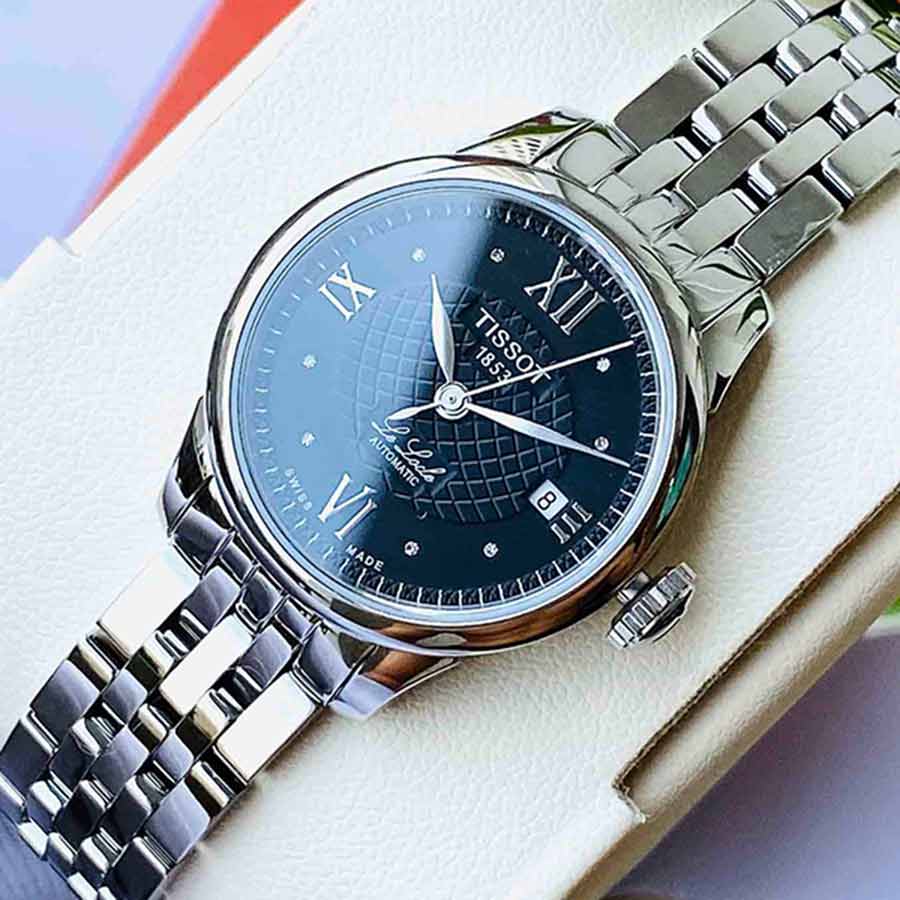 Đồng Hồ Nữ Tissot Le Locle Automatic Lady T41.1.183.56 25.3mm Màu Bạc Đen