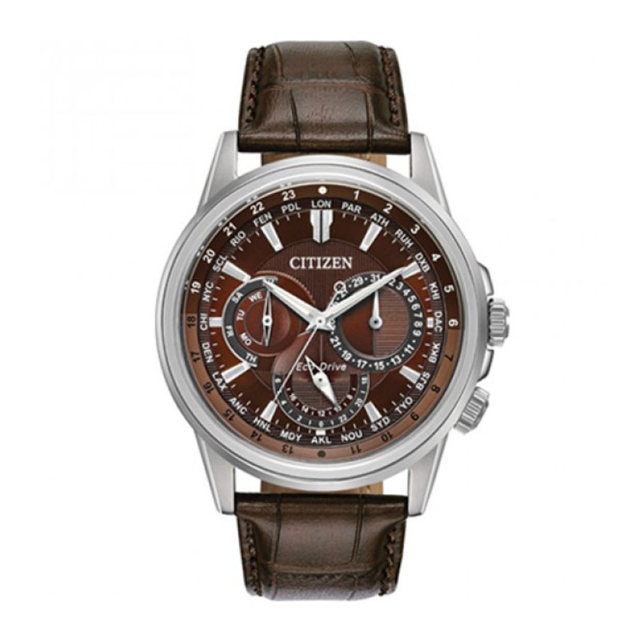 Đồng Hồ Nam Citizen Eco-Drive CBU2020-29X Màu Nâu - Năng lượng ánh sáng, đa chức năng World Time, thiết kế mạnh mẽ 44mm