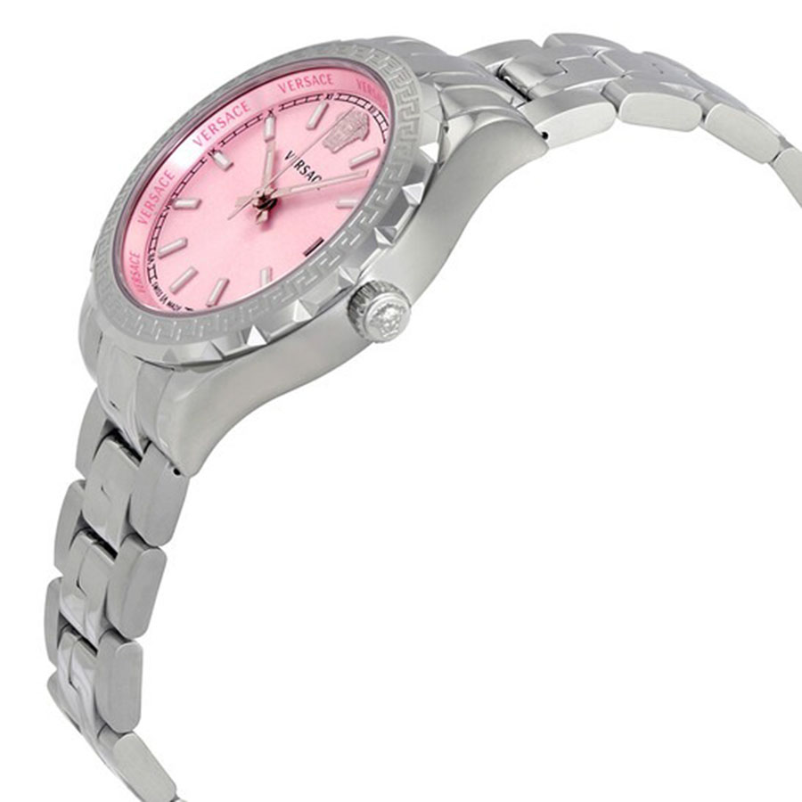 Đồng Hồ Nữ Versace Hellenyium Pink Dial Stainless Steel Ladies Watch Màu Hồng Bạc