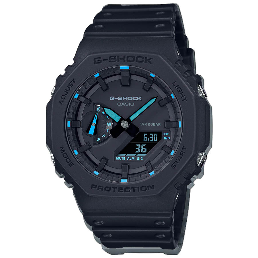 Đồng Hồ Nam Casio Analog-Digital G Shock Neon Accent Series Neon Accent Series GA2100-1A2 Màu Đen