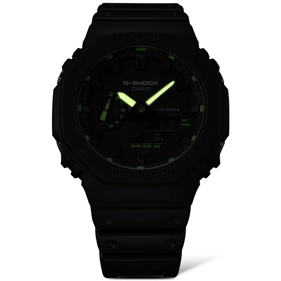 Đồng Hồ Nam Casio Analog-Digital G Shock Neon Accent Series GA2100-1A3 Màu Đen