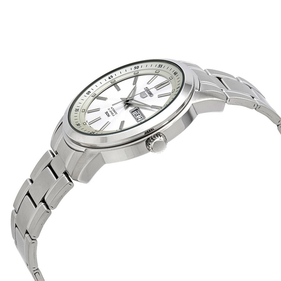 Đồng Hồ Nam Seiko 5 Automatic White Dial Men's Watch SNKM83K1 Màu Bạc Mặt Trắng