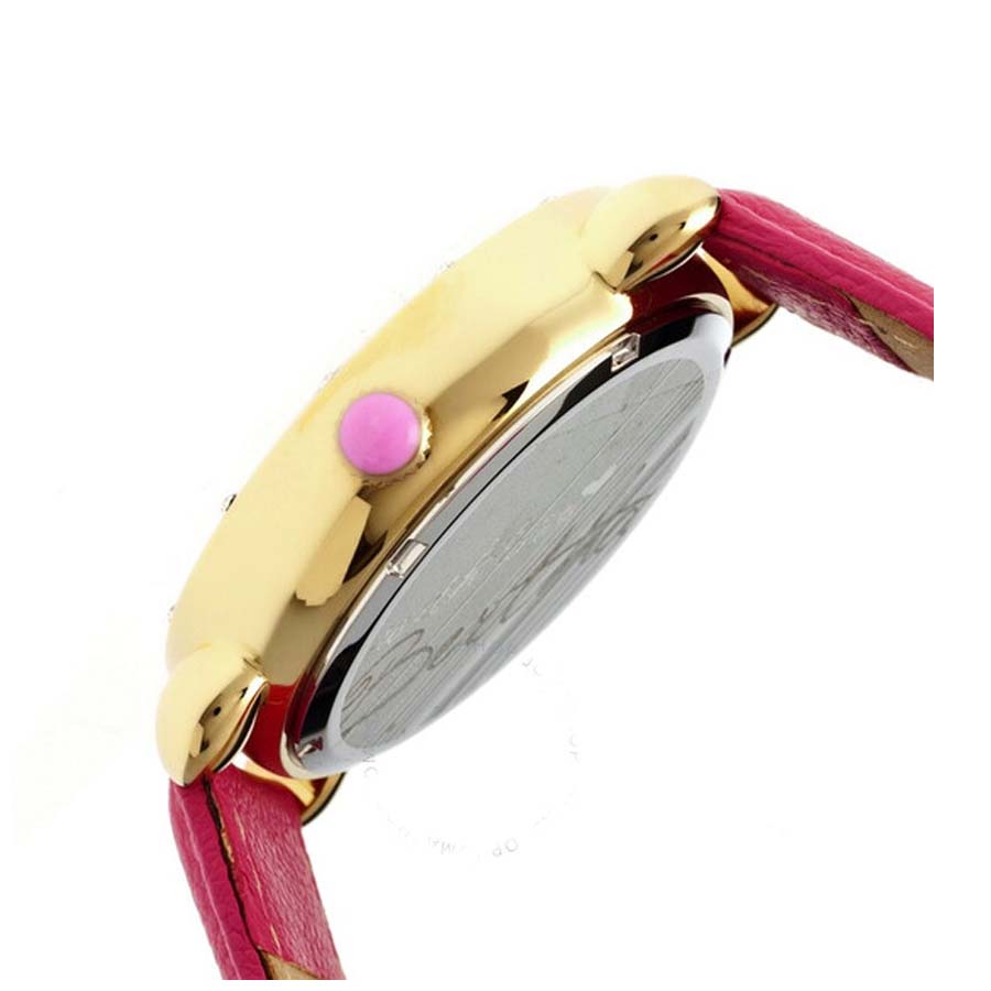 Đồng Hồ Nữ Bertha Ashley Black Mother of Pearl Crystal-set Dial Pink Leather Ladies Watch BR3006 GIOGFAI003 Màu Hồng