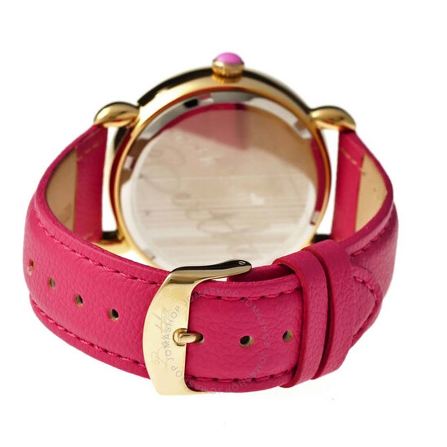Đồng Hồ Nữ Bertha Ashley Black Mother of Pearl Crystal-set Dial Pink Leather Ladies Watch BR3006 GIOGFAI003 Màu Hồng