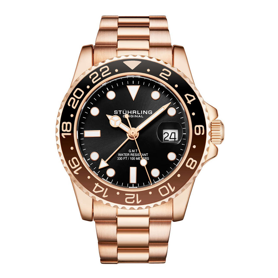 Đồng Hồ Nam Stuhrling Aquadiver Men's Watch M16305 Màu Vàng Hồng