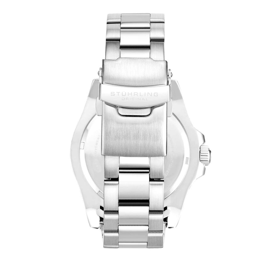 Đồng Hồ Nam Stuhrling Aquadiver Men's Watch M16266 Màu Bạc Mặt Đen