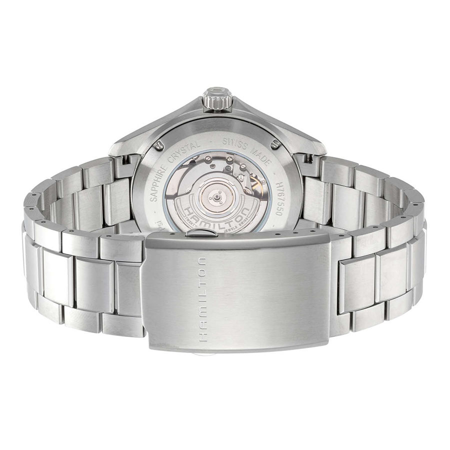 Đồng Hồ Nam Hamilton Broadway Khaki Aviation Worldtimer Men's Watch H76755131 Màu Bạc Mặt Đen