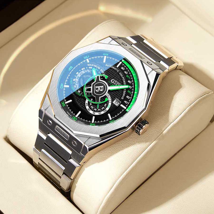 Đồng Hồ Nam Bonest Gatti King Speed B586015S Màu Bạc - Xanh Green
