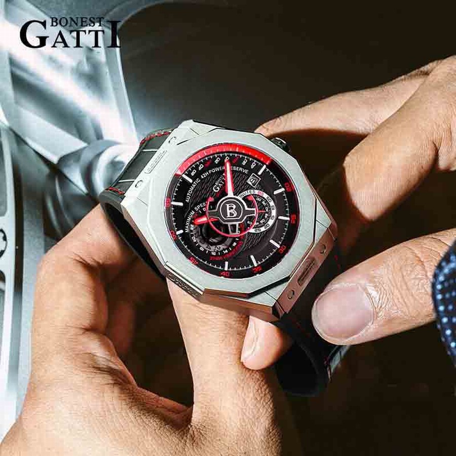 Đồng Hồ Nam Bonest Gatti King Speed B586013L Màu Đen Viền Đỏ