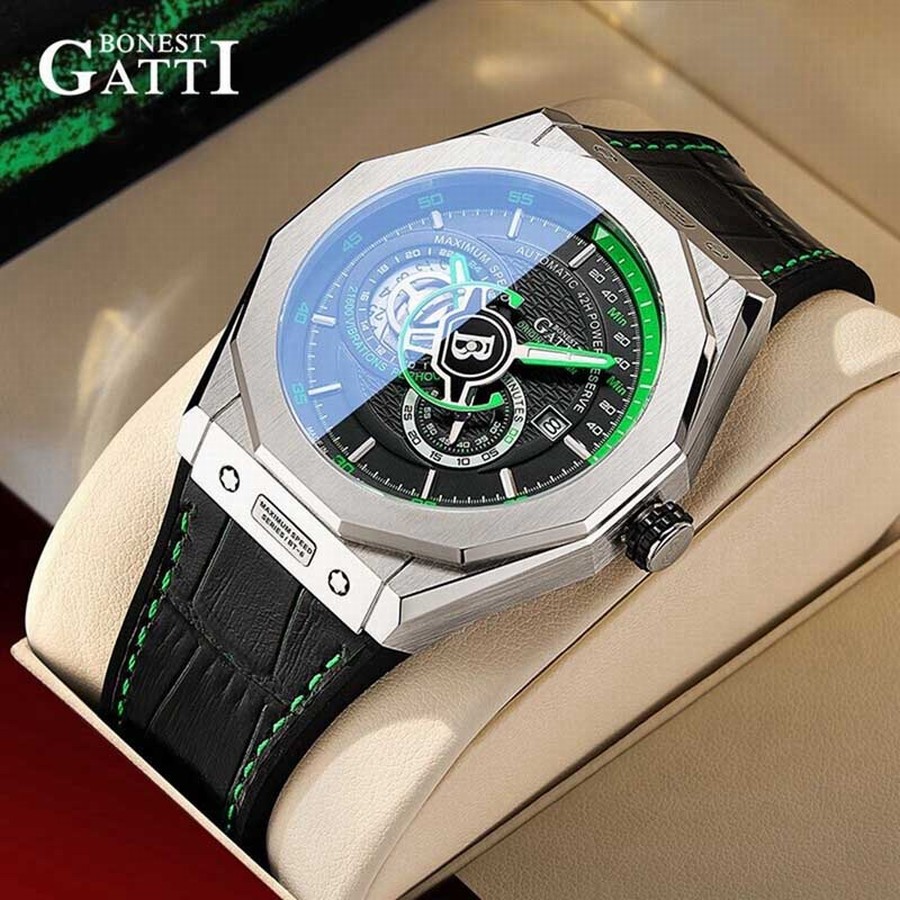 Đồng Hồ Nam Bonest Gatti King Speed B586015L Màu Đen Viền Xanh Green
