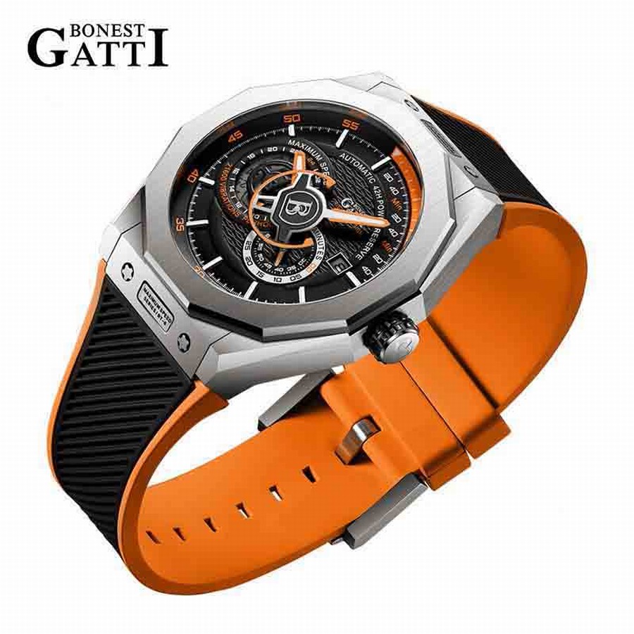 Đồng Hồ Nam Bonest Gatti King Speed B586012R Màu Đen Viền Cam
