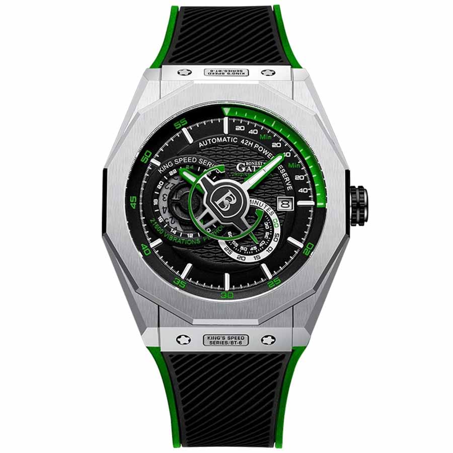 Đồng Hồ Nam Bonest Gatti King Speed B586015R Màu Đen Viền Xanh Green