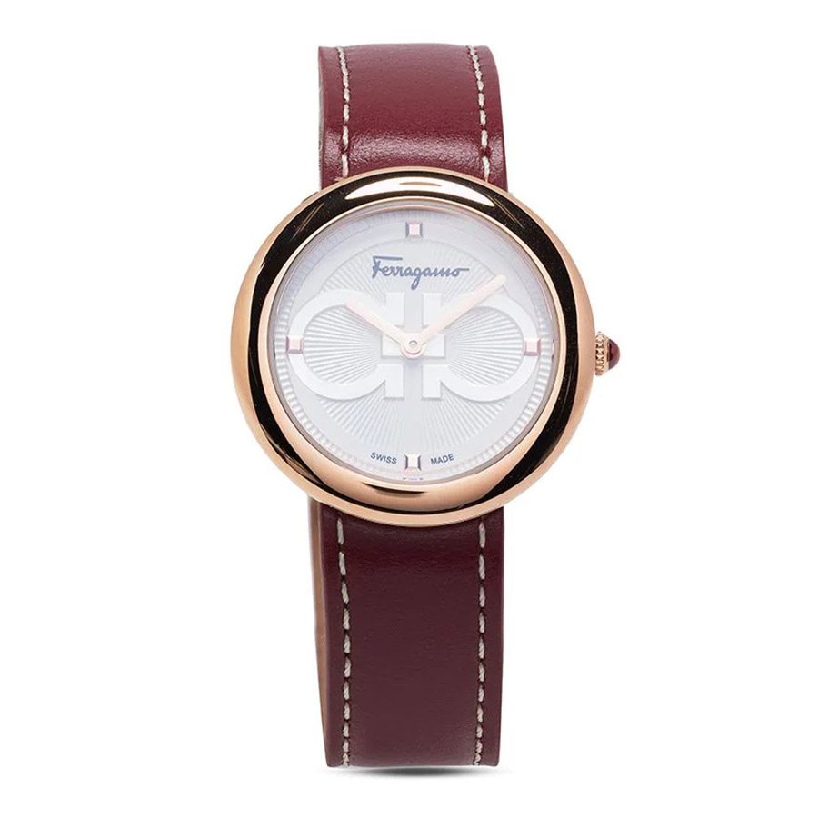 Đồng Hồ Nữ Salvatore Ferragamo Watches Chic Gancini SFMF00221 32mm Màu Đỏ Mận
