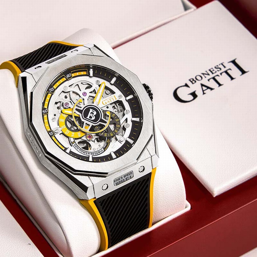 Đồng Hồ Nam Bonest Gatti King Speed B576014R Màu Đen Viền Vàng