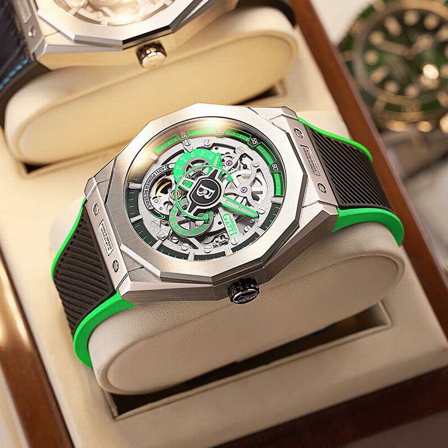 Đồng Hồ Nam Bonest Gatti King Speed B576015R Màu Đen Viền Xanh Green