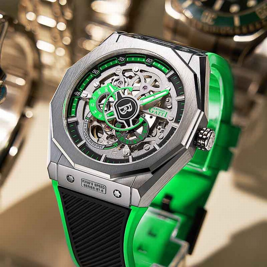 Đồng Hồ Nam Bonest Gatti King Speed B576015R Màu Đen Viền Xanh Green