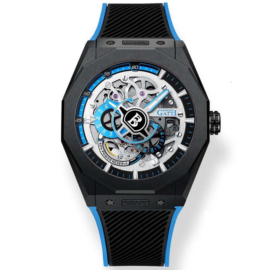 Đồng Hồ Nam Bonest Gatti King Speed B576016R Màu Đen Viền Xanh