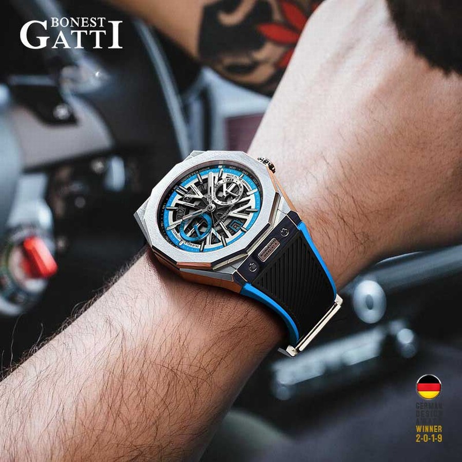 Đồng Hồ Nam Bonest Gatti King Speed B596011R Màu Đen - Xanh