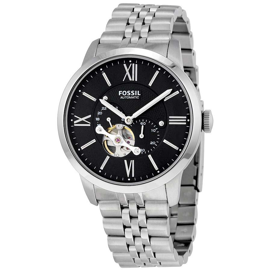 Đồng Hồ Nam Fossil Townsman Black Dial Automatic Men's Watch ME3107 Màu Đen Bạc