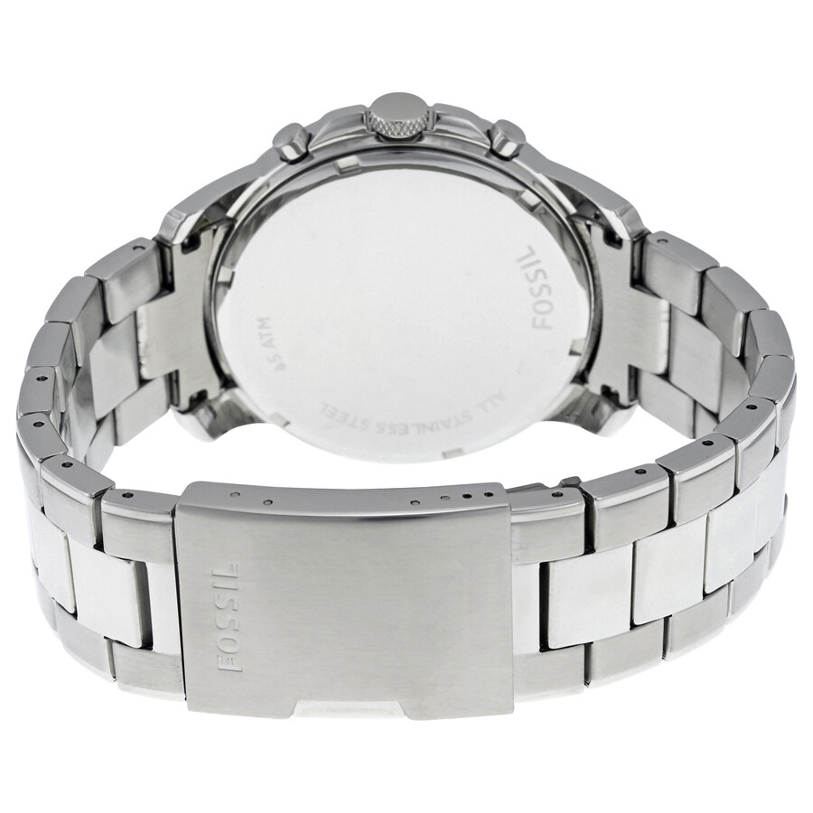 Đồng Hồ Nam Fossil Grant Chronograph Black Dial Stainless Steel Men's Watch  FS4736 Màu Đen Bạc