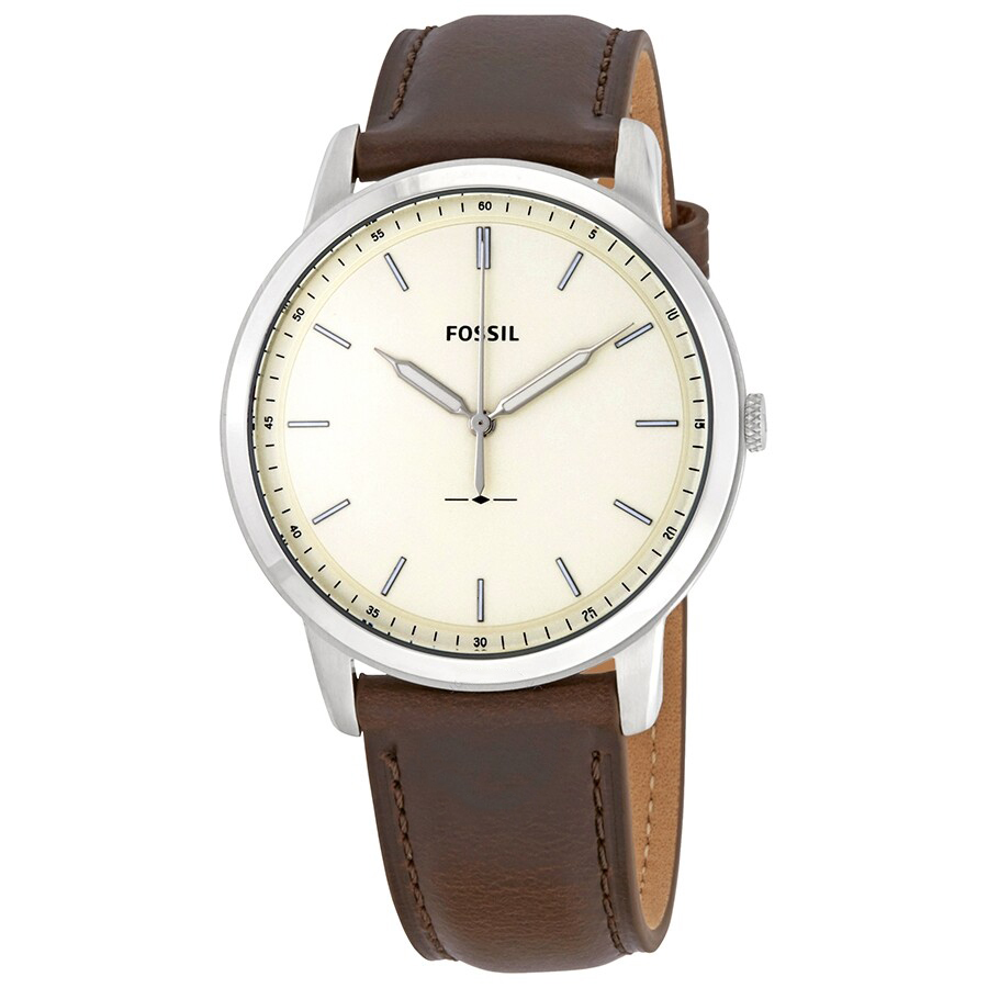 Đồng Hồ Nam Fossil The Minimalist Cream Dial Men's Watch FS5439 Màu Nâu