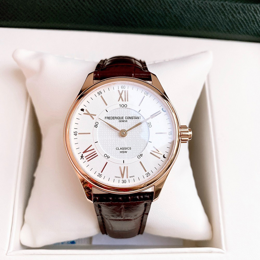 Đồng Hồ Nam Frederique Constant Classics White Dial Men's Watch FC-282V5B4 Màu Nâu Mặt Trắng
