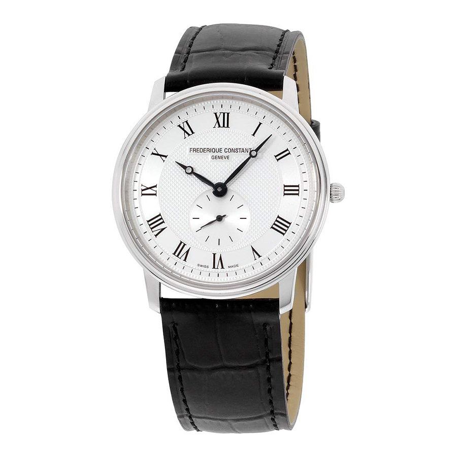 Đồng Hồ Unisex Frederique Constant Slimline Silver Dial Watch FC-235M4S6 Màu Đen Mặt Bạc