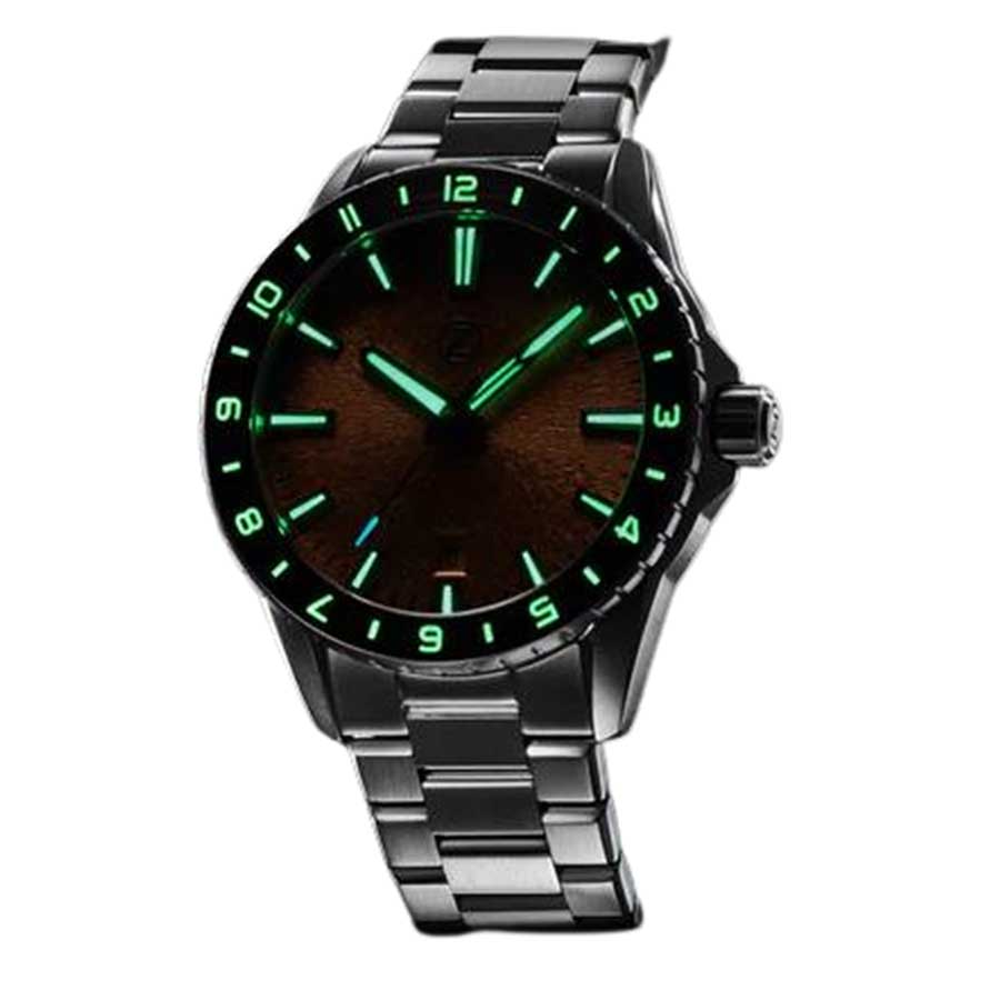 Đồng Hồ Nam Zelos Swordfish 40mm 12HR Copper Màu Bạc Phối Nâu