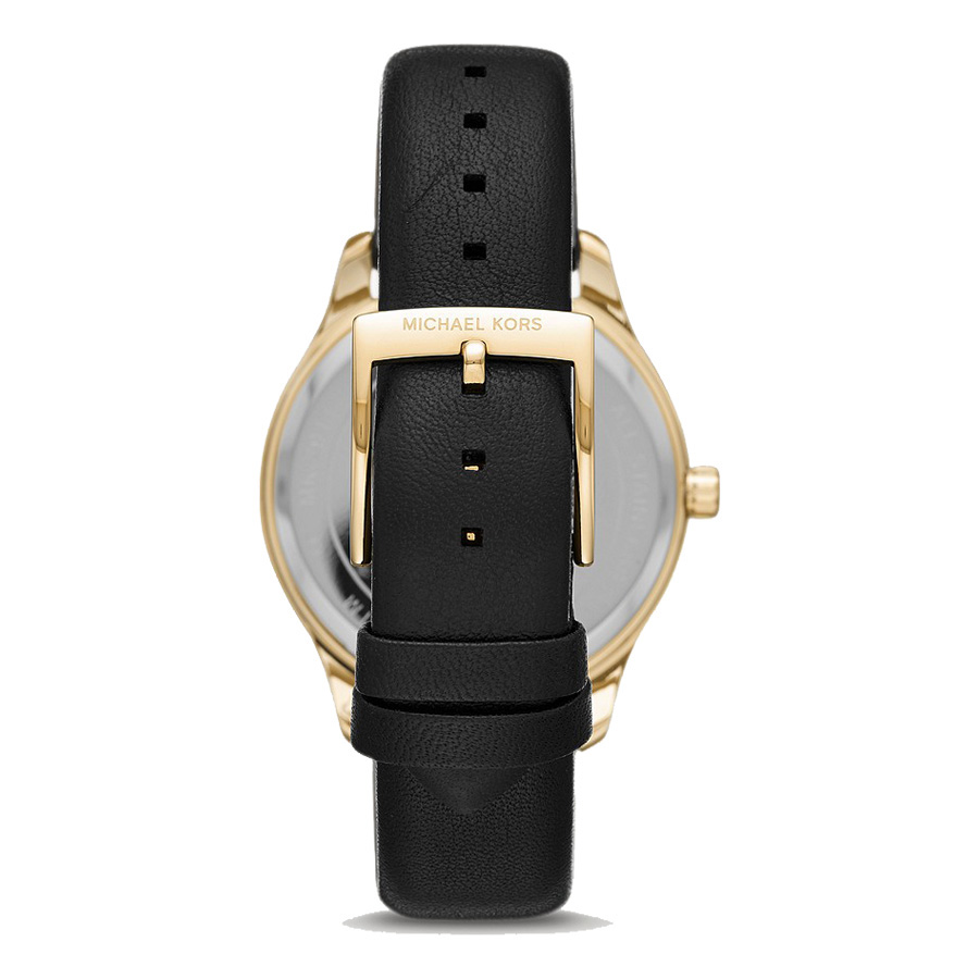 Đồng Hồ Nữ Michael Kors MK Women's Analogue Quartz Watch With Leather Strap MK2911 Màu Đen