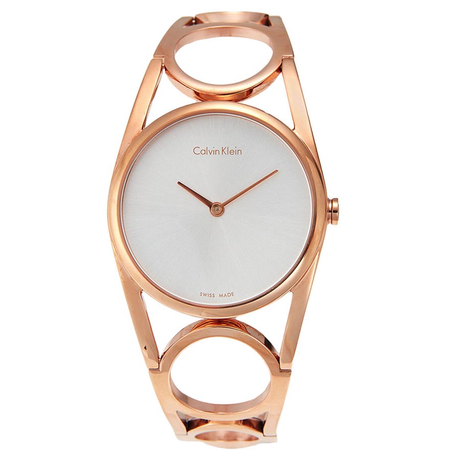 Đồng Hồ Nữ Calvin Klein CK Round Silver Dial Rose Gold PVD Ladies K5U2S646