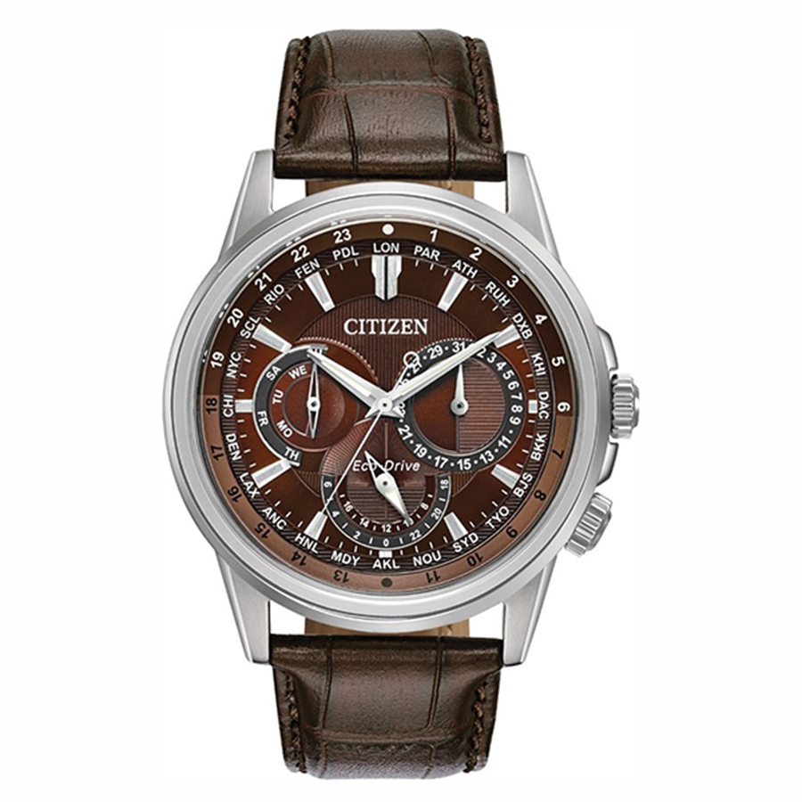 Đồng Hồ Nam Citizen BU202029X Calendrier 44mm Màu Nâu Đỏ