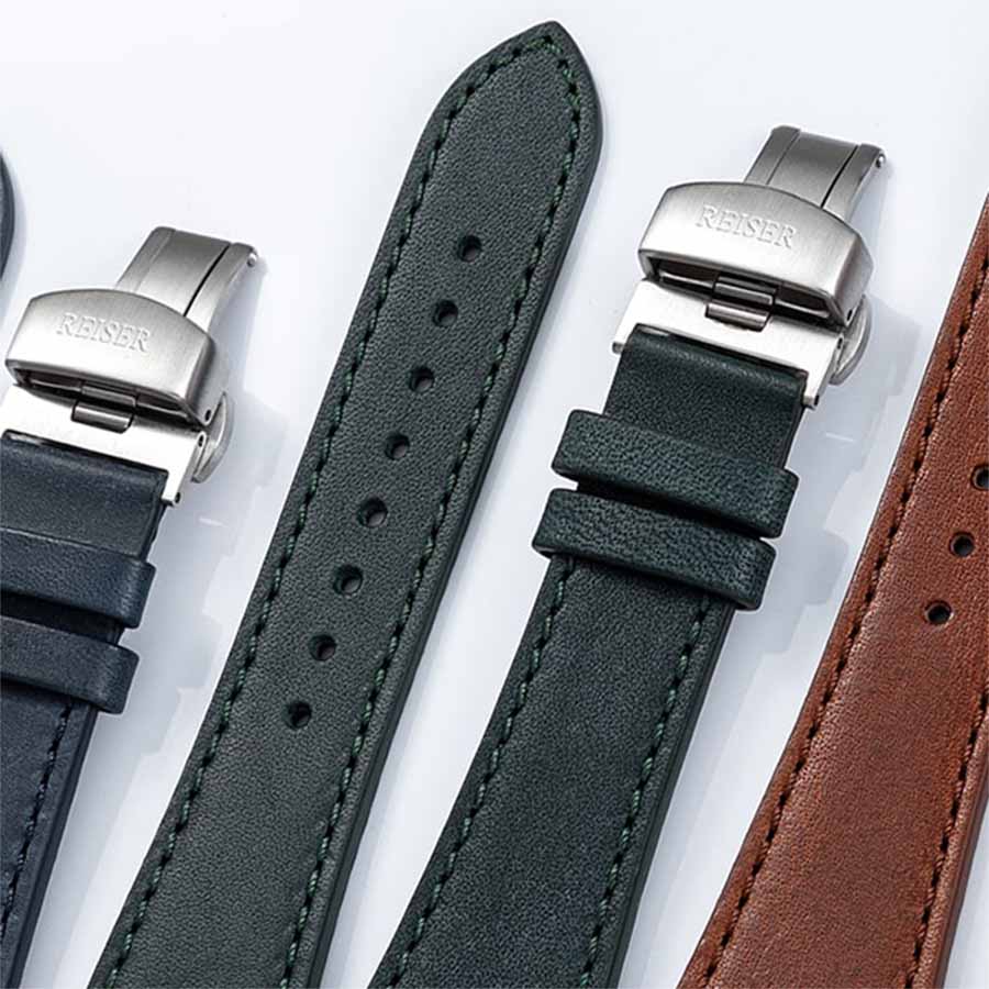 Đồng Hồ Nam Reiser Alpen Date Rose Gold Leather Strap Màu Vàng Mặt Đen