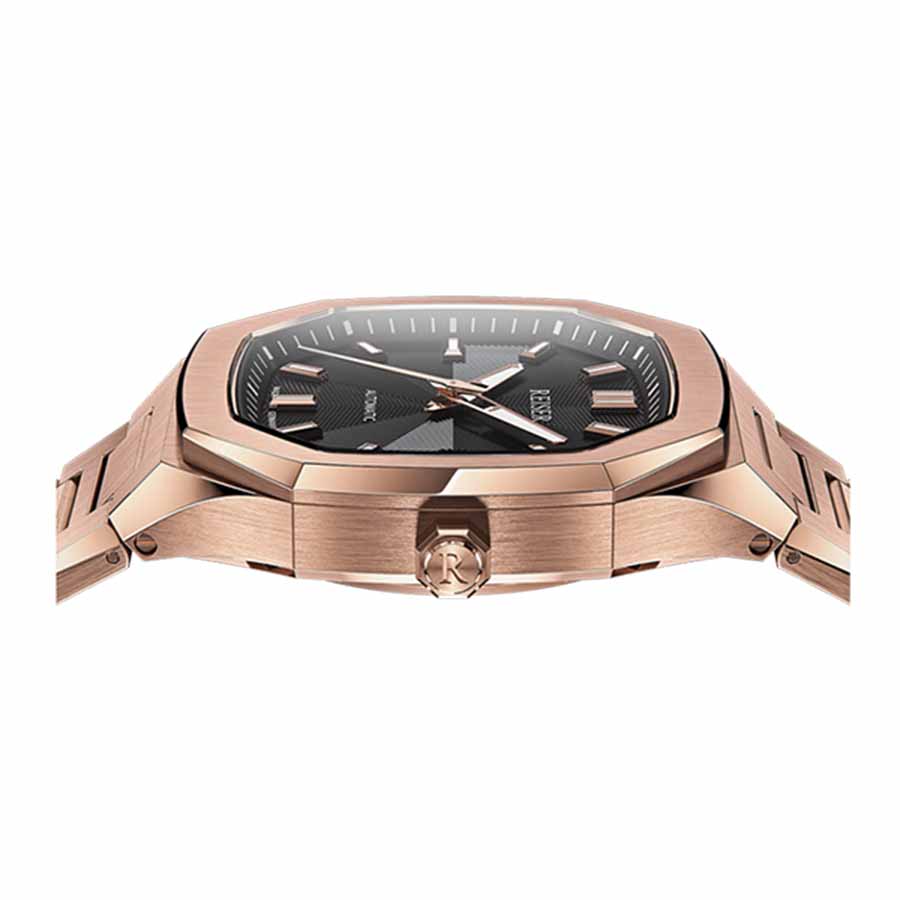 Đồng Hồ Nam Reiser Alpen Date Rose Gold Bracelet Màu Vàng Mặt Đen