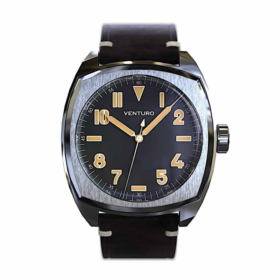 Đồng Hồ Nam Venturo Field Watch II Màu Đen  (+ 1 Canvas Strap)
