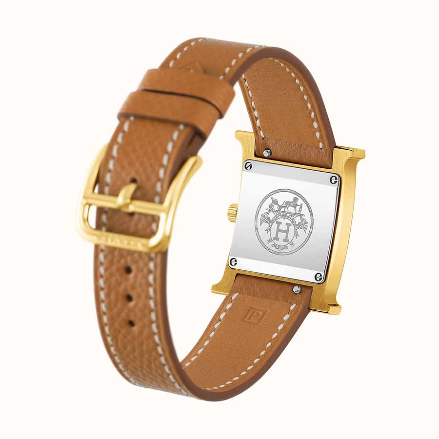 Đồng Hồ Hermès Heure H Watch 21mm Màu Nâu Vàng