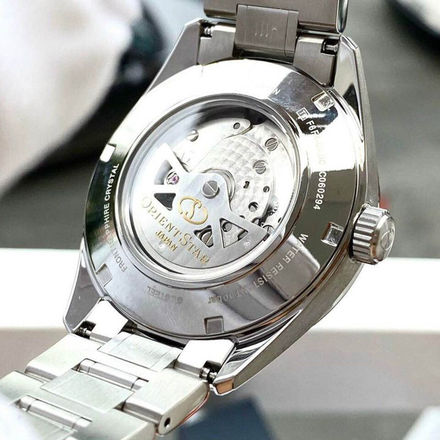 Đồng Hồ Orient Star Semi Skeleton Re-AV0004N00B Màu Bạc Mặt Đen