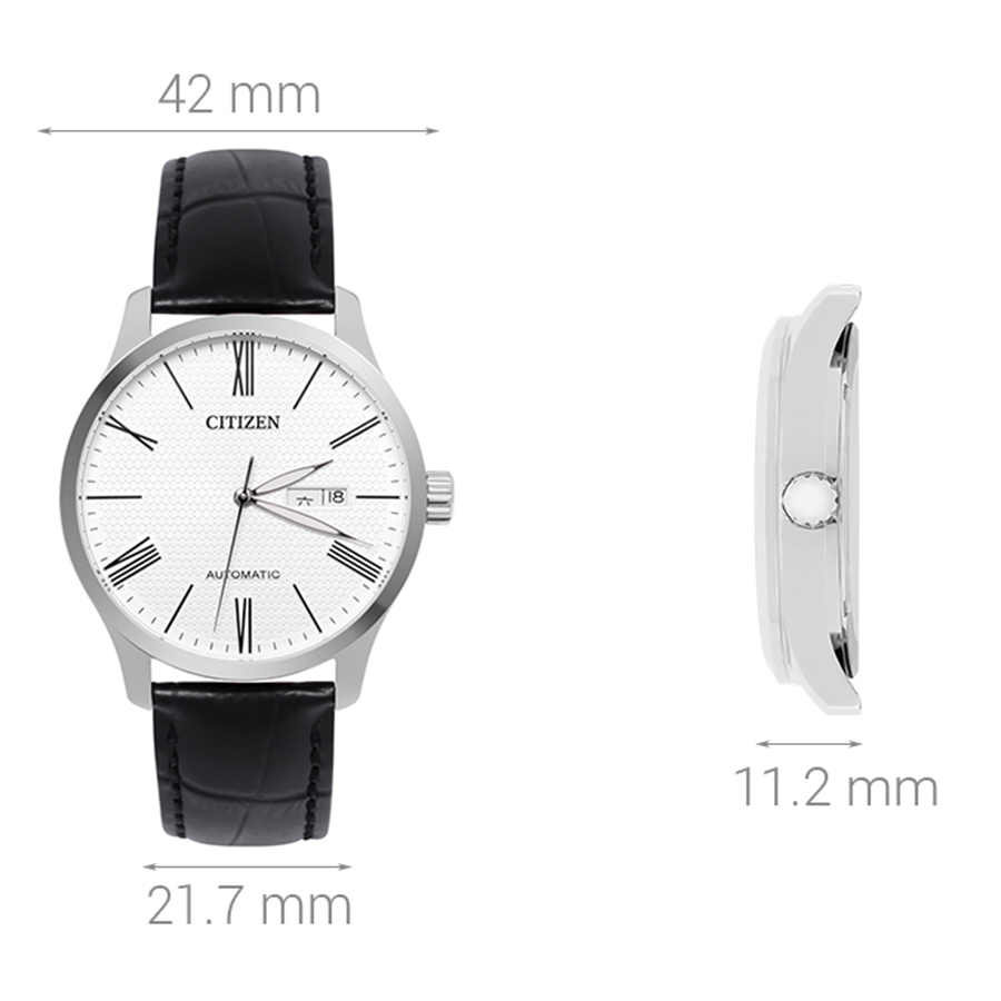 Đồng Hồ Nam Citizen CT-NH8350-08A Màu Đen Mặt Trắng