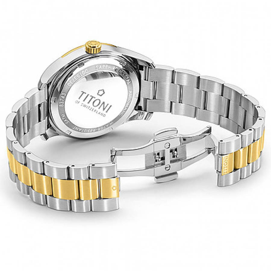 Đồng Hồ Nam Titoni 83743 SY-582 39mm Màu Demi Vàng - Bạc